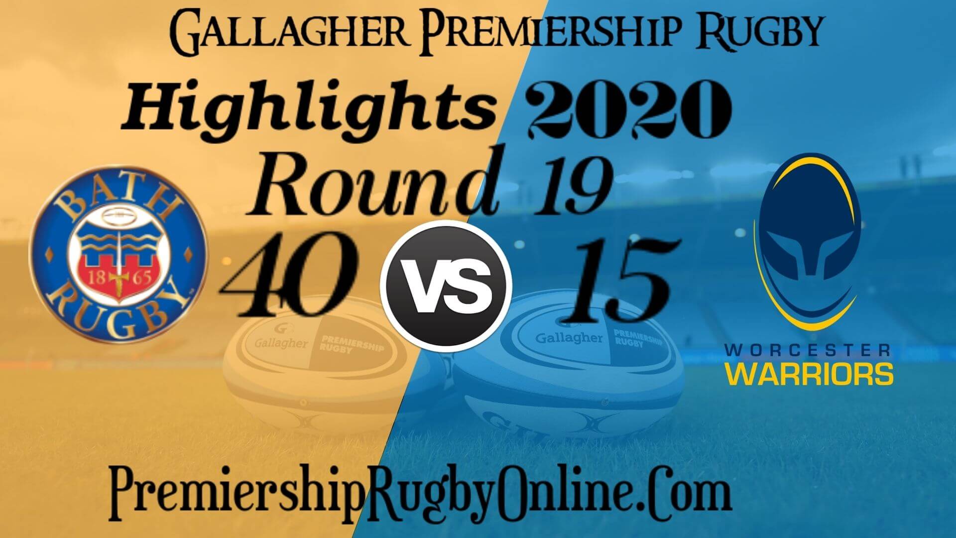 Bath Rugby vs Worcester Warriors Highlights 2020 RD 19