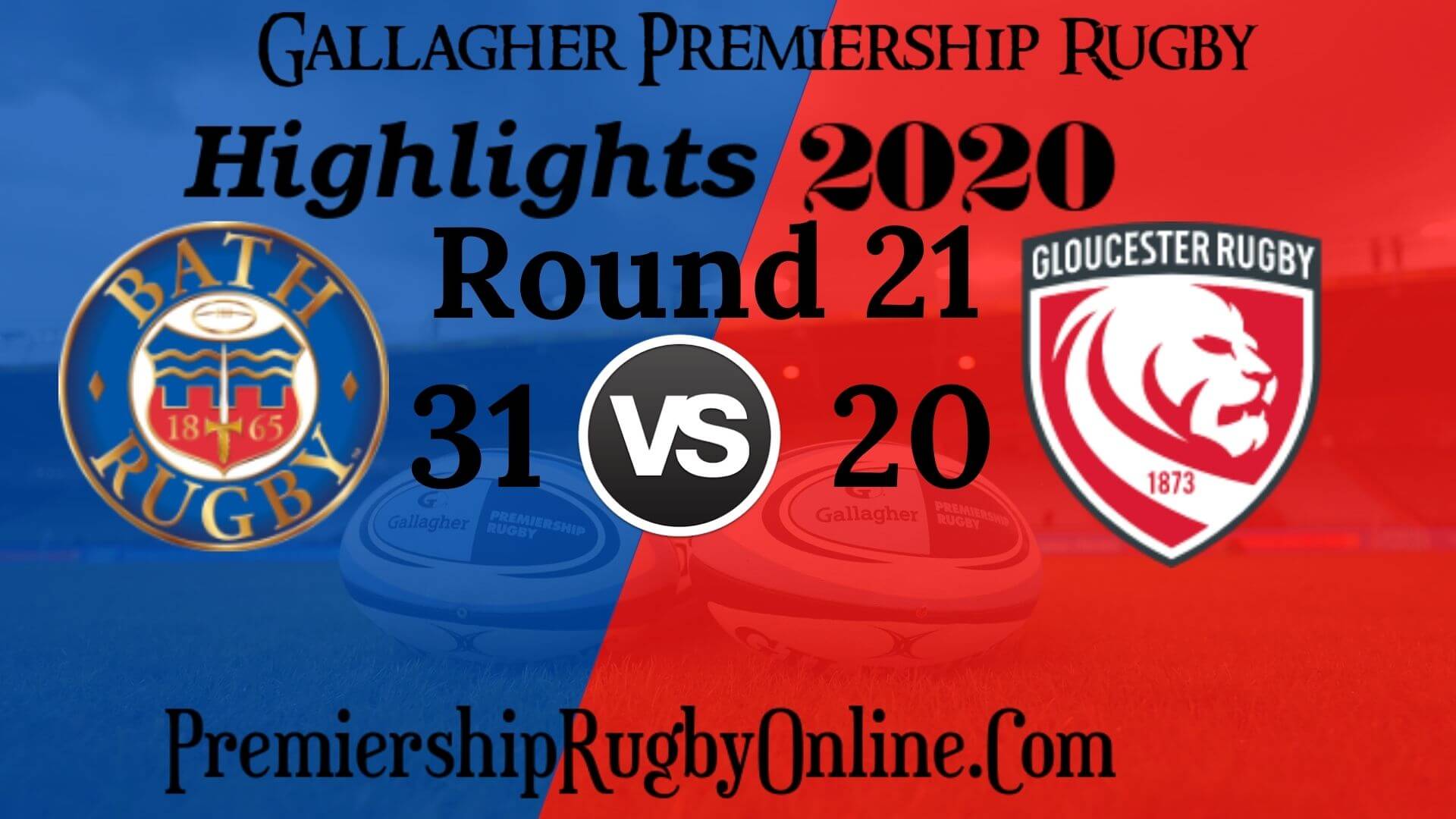 Bath Rugby vs Gloucester Rugby Highlights 2020 RD 21
